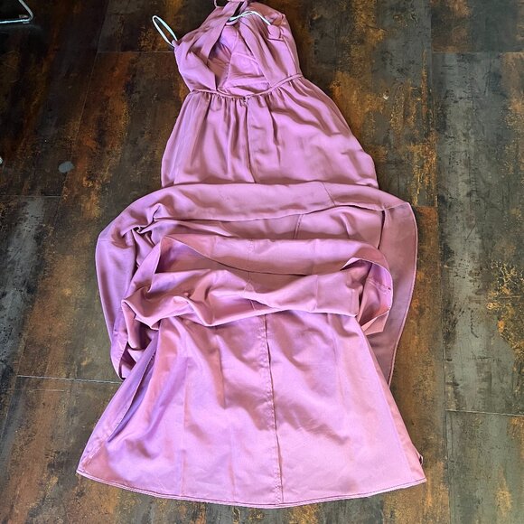 Bari Jay Double-Lined Sleeveless Backless Dusty Mauve Bridesmaid/Prom Gown, Sz 2 - Picture 5 of 14